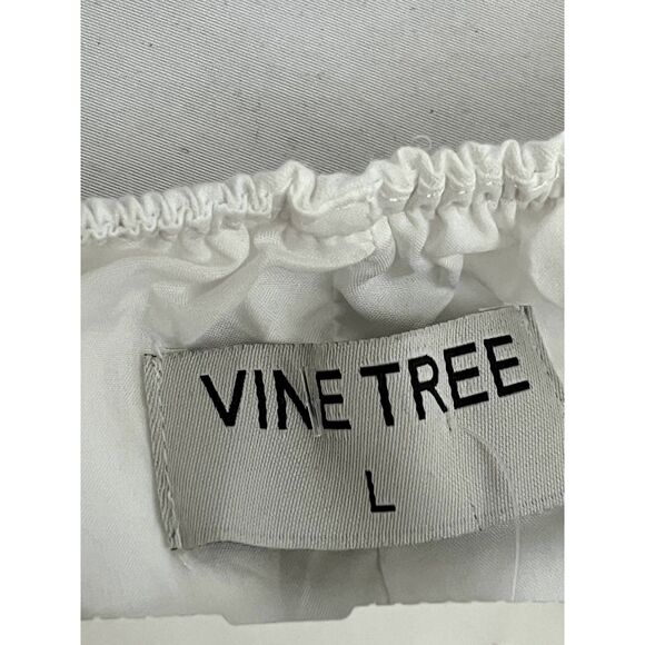 Vine Tree NWT White Tiered Cottagecore Midi Dress L Prairie Twist Balloon Sleeve - Picture 9 of 12